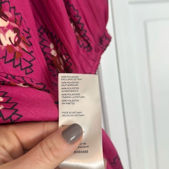 By Anthropologie pink boho dolman sleeve blouse M - Picture 6 of 11